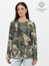 Лонгслив женский. Хлопок / Камуфляж из матрёшек