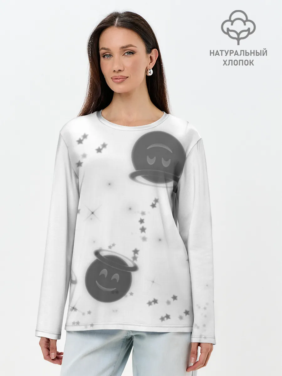 Лонгслив женский. Хлопок / Смайл