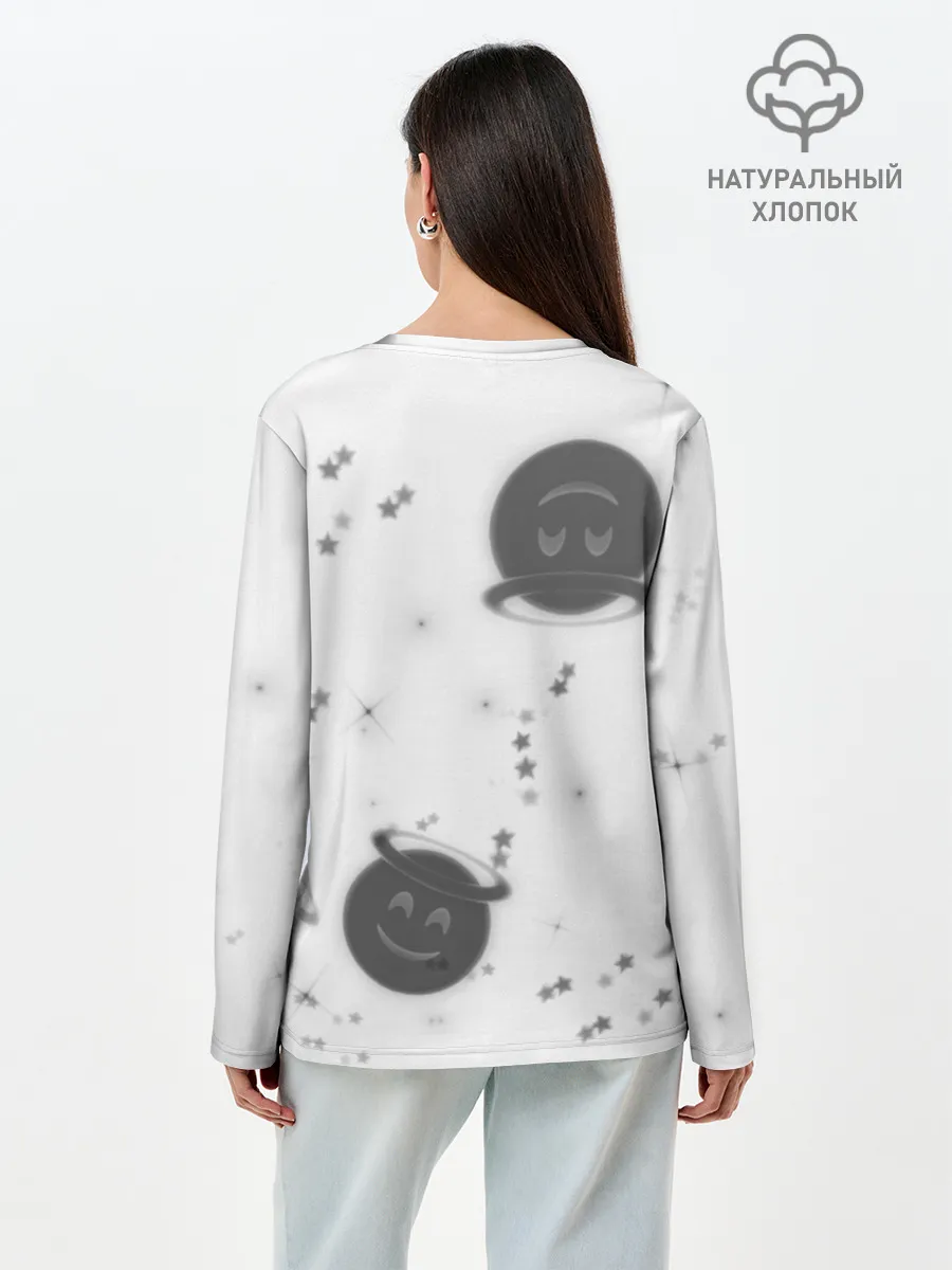 Лонгслив женский. Хлопок / Смайл