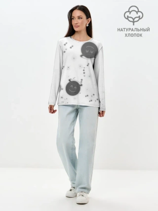 Лонгслив женский. Хлопок / Смайл