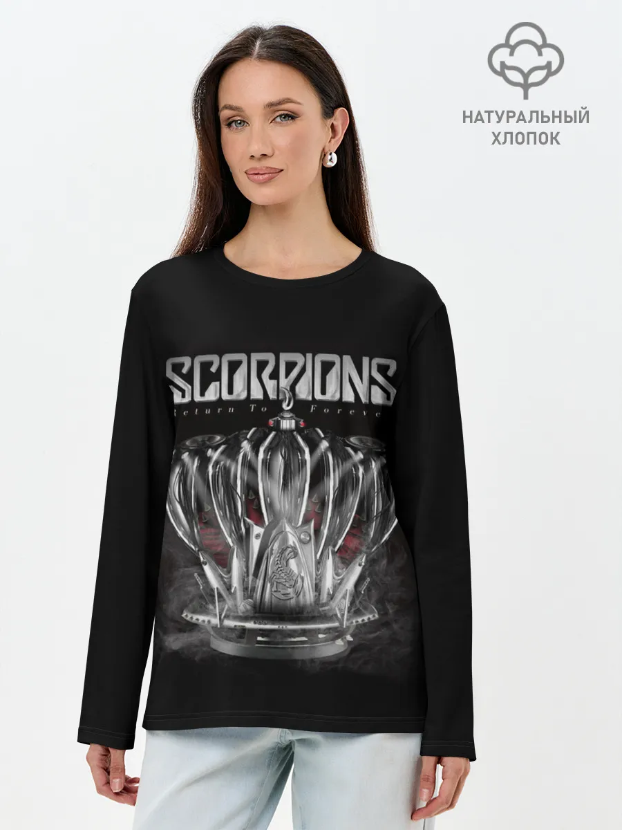 Лонгслив женский. Хлопок / SCORPIONS