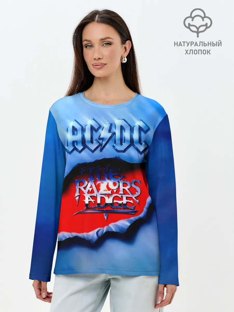 Лонгслив женский. Хлопок / AC/DC - The Razor’s Edge