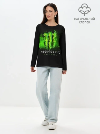 Лонгслив женский. Хлопок / MONSTER ENERGY NEON | НЕОН