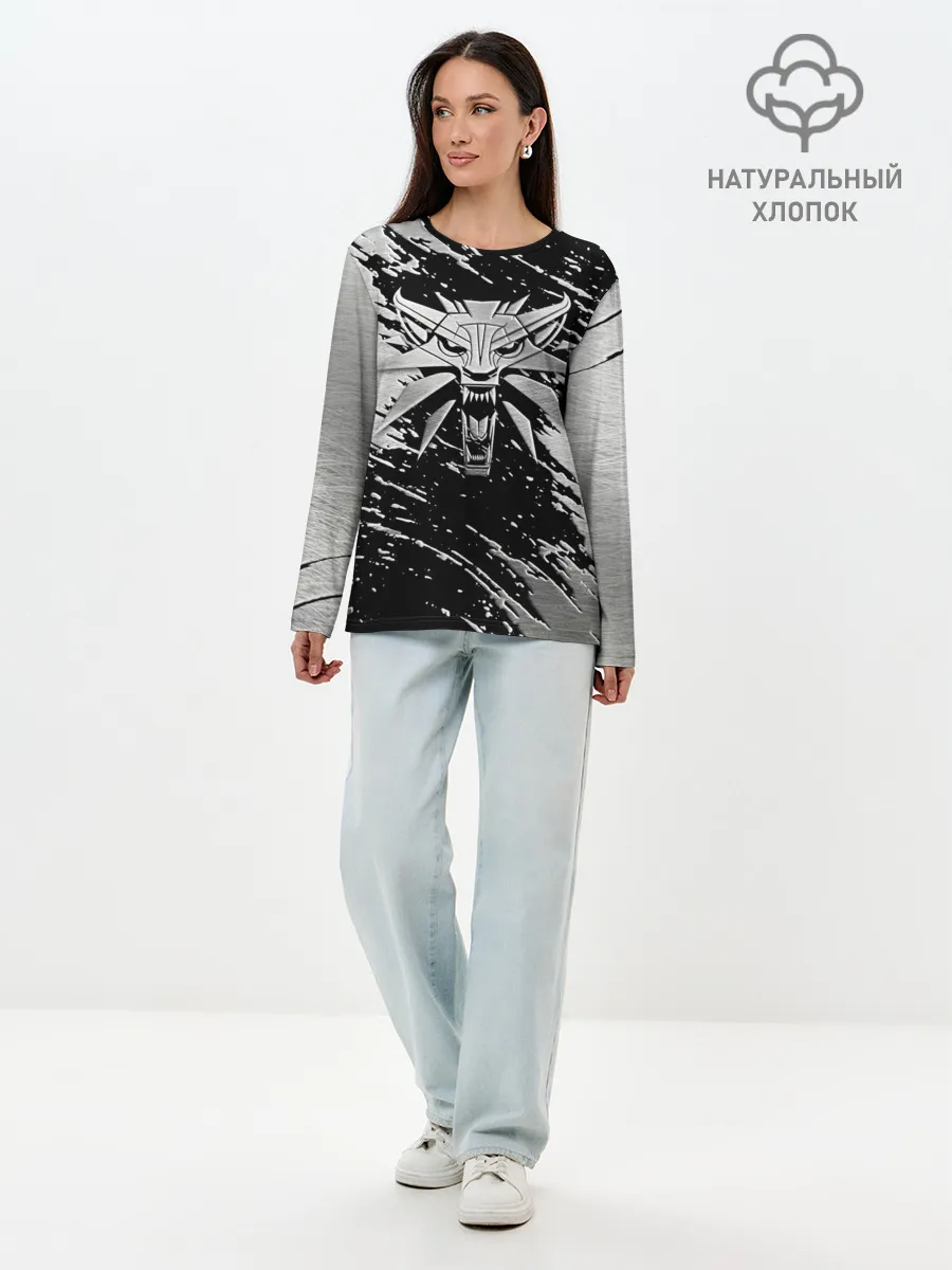 Лонгслив женский. Хлопок / THE WITCHER LOGO STEEL