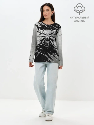 Лонгслив женский. Хлопок / THE WITCHER LOGO STEEL