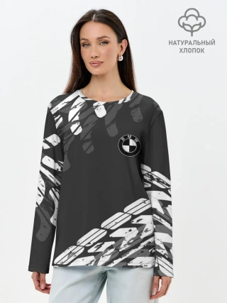 Лонгслив женский. Хлопок / БМВ | BMW TIRE TREAD