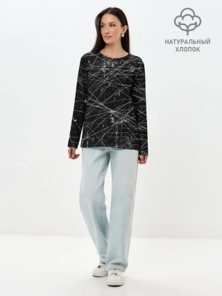 Лонгслив женский. Хлопок / ТЕКСТУРА ГРАНЖ | GRUNGE