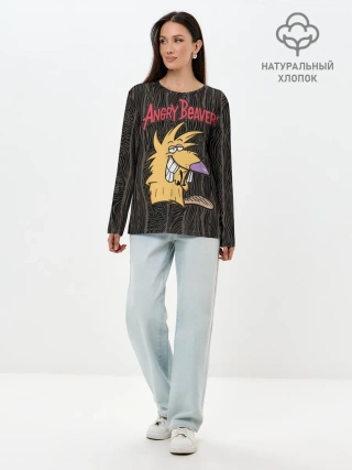 Лонгслив женский. Хлопок / Крутые Бобры