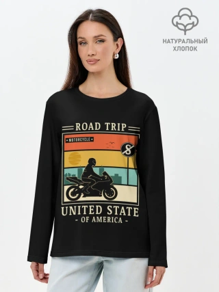 Лонгслив женский. Хлопок / Дорожное приключение