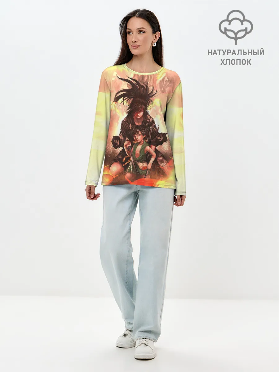 Лонгслив женский. Хлопок / Хяккимару | Такебо | Дороро