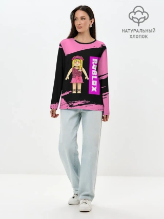 Лонгслив женский. Хлопок / BARBIE | ROBLOX | РОБЛОКС