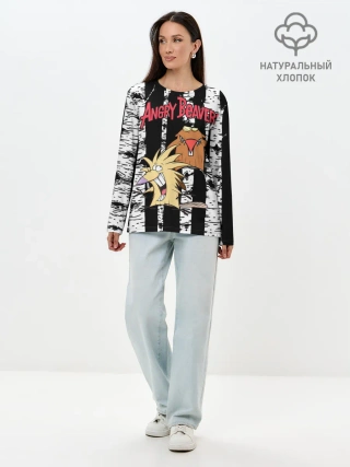 Лонгслив женский. Хлопок / Крутые Бобры