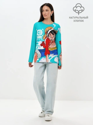 Лонгслив женский. Хлопок / Ван-Пис, Гому Гому но Ми