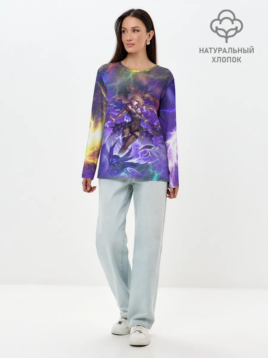Лонгслив женский. Хлопок / Ифрит | Геншин Импакт