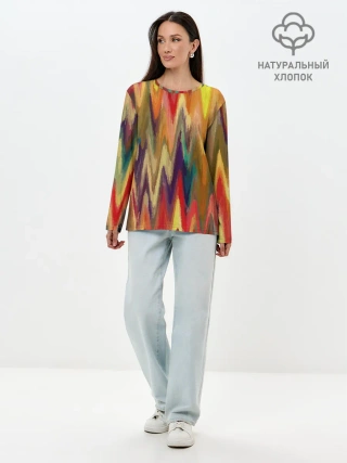 Лонгслив женский. Хлопок / Секрет иката