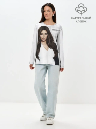 Лонгслив женский. Хлопок / Ким Кардашьян