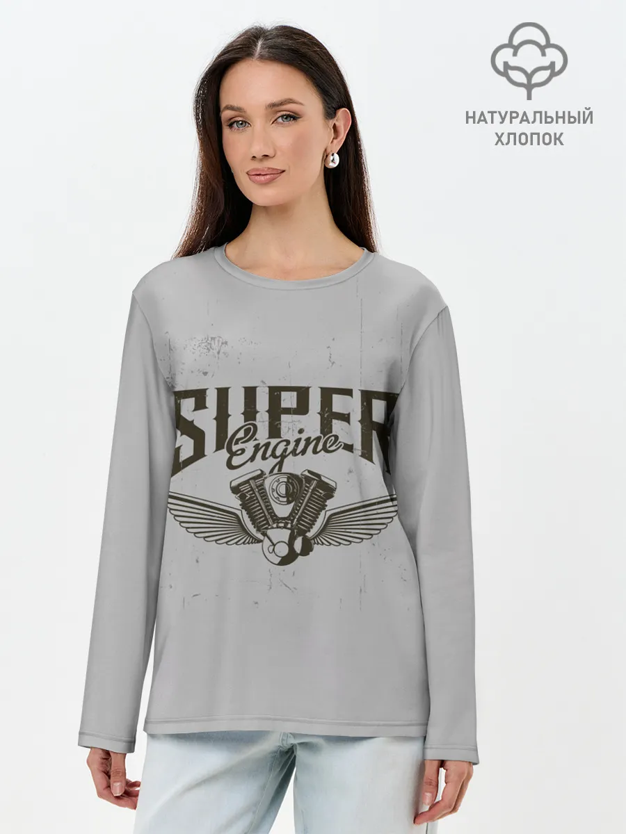 Лонгслив женский. Хлопок / Супер движок