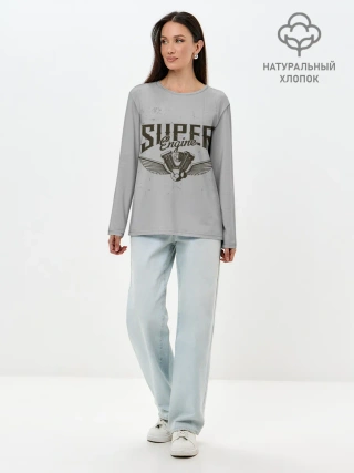 Лонгслив женский. Хлопок / Супер движок