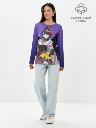 Лонгслив женский. Хлопок / Kujou Sara | Genshin Impact