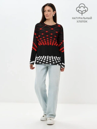 Лонгслив женский. Хлопок / Абстракция