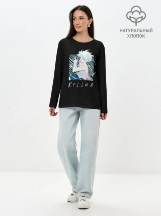 Лонгслив женский. Хлопок / Киллуа Охотник x охотник
