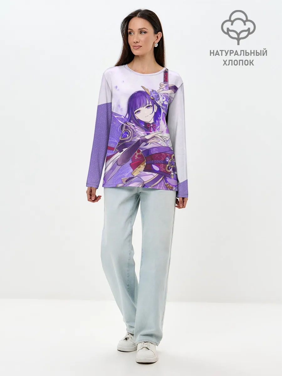 Лонгслив женский. Хлопок / Raiden Shogun | Genshin Impact