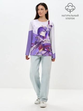 Лонгслив женский. Хлопок / Raiden Shogun | Genshin Impact