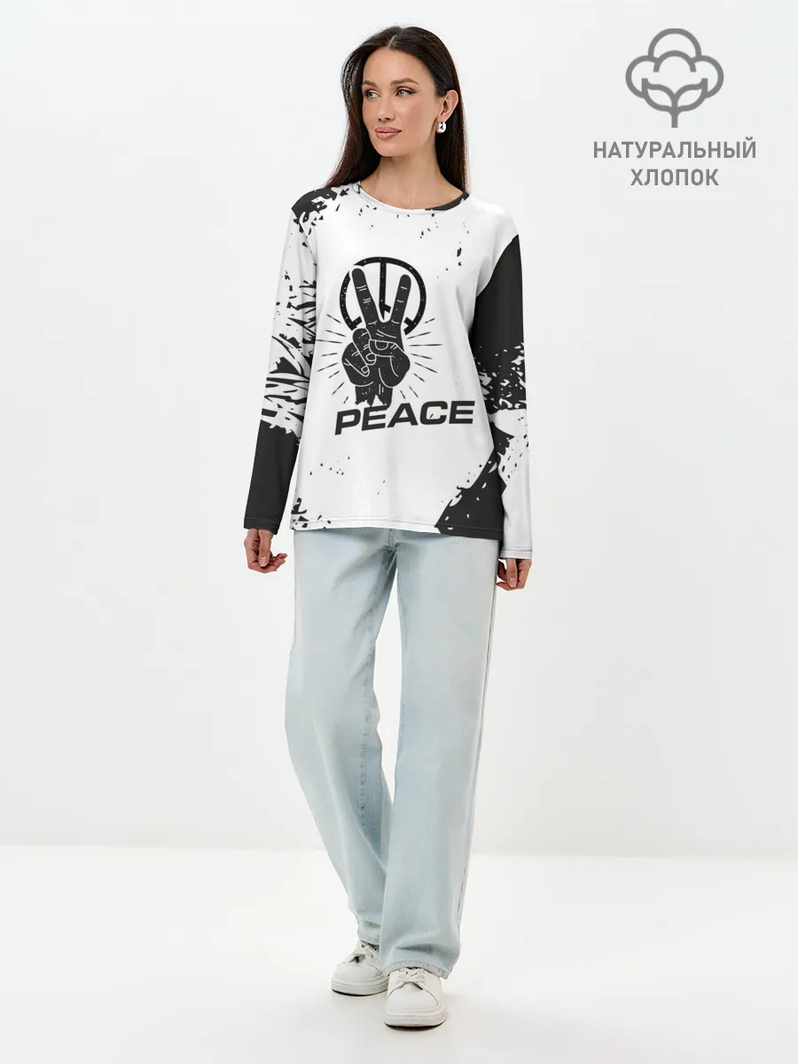 Лонгслив женский. Хлопок / Peace | Мир