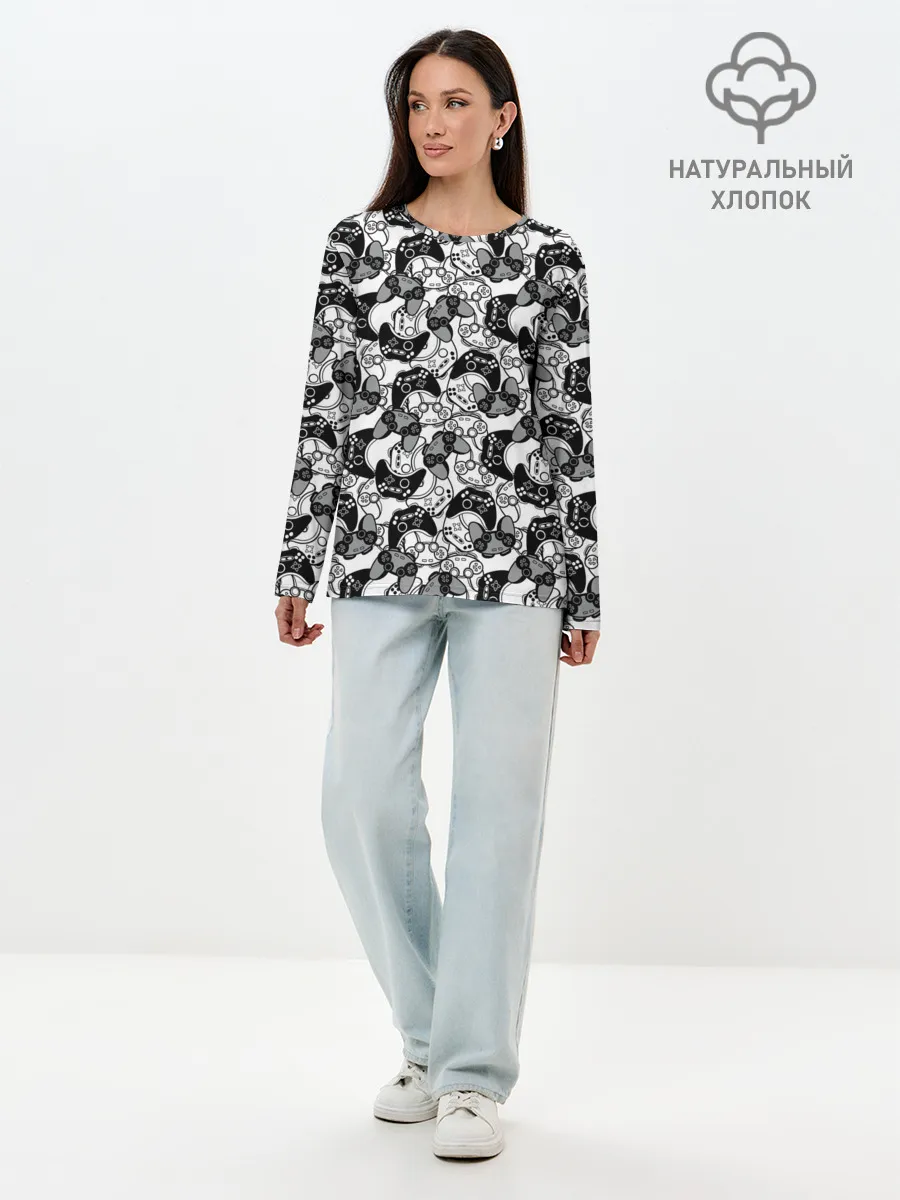 Лонгслив женский. Хлопок / Геймер