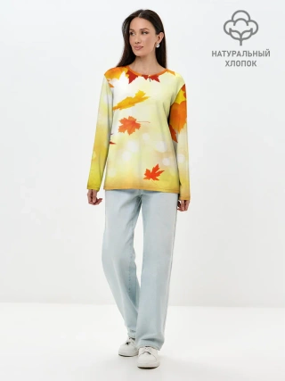 Лонгслив женский. Хлопок / ПАДАЮЩИЙ КЛЕН | ОСЕННЯЯ