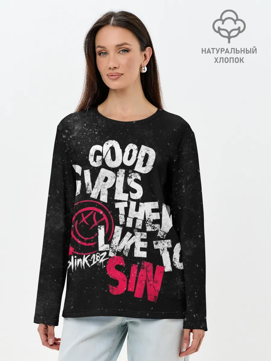 Лонгслив женский. Хлопок / Blink 182, Good Girl