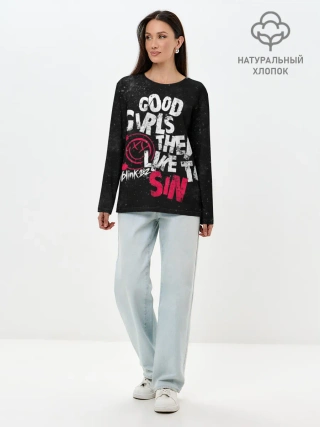 Лонгслив женский. Хлопок / Blink 182, Good Girl