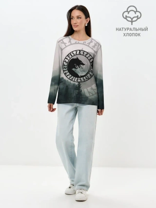 Лонгслив женский. Хлопок / FENRIR | РУНЫ | RUNES