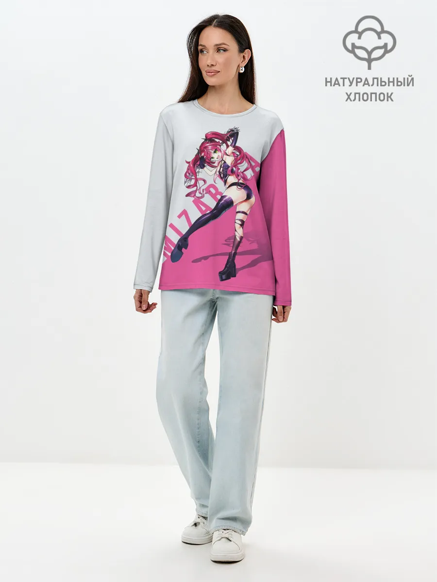 Лонгслив женский. Хлопок / Mizarisa Pink