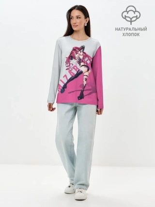 Лонгслив женский. Хлопок / Mizarisa Pink