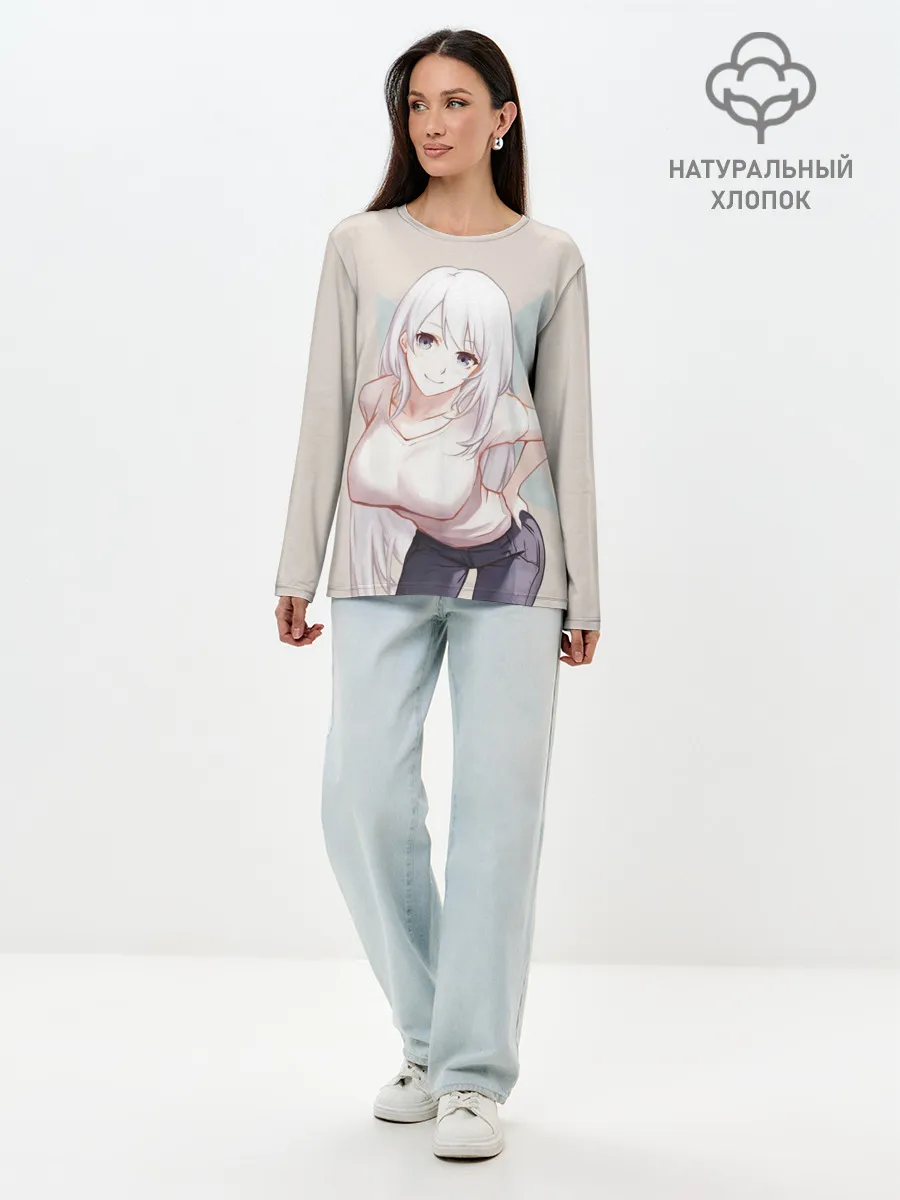 Лонгслив женский. Хлопок / Reona Kisaragi
