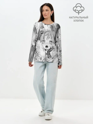 Лонгслив женский. Хлопок / Full Dive RPG Manga