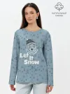 Лонгслив женский. Хлопок / Зима снежинки