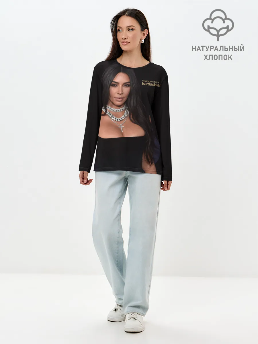 Лонгслив женский. Хлопок / Ким Кардашьян