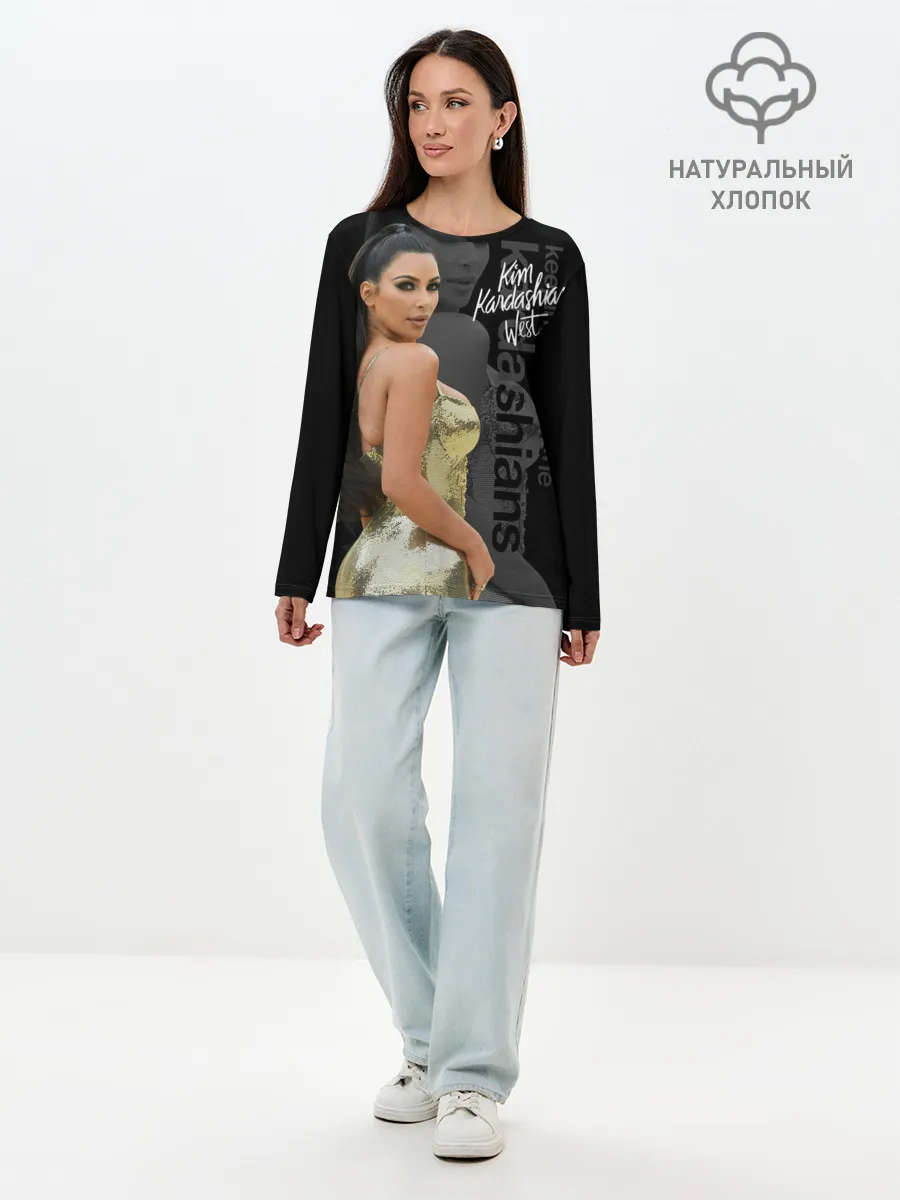 Лонгслив женский. Хлопок / Ким Кардашьян