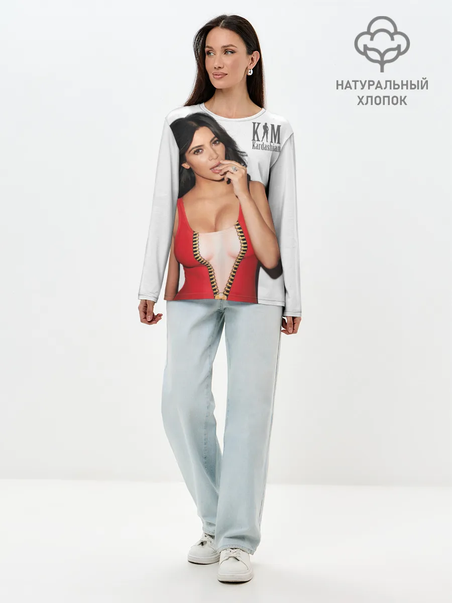 Лонгслив женский. Хлопок / Ким Кардашьян