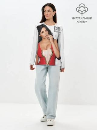 Лонгслив женский. Хлопок / Ким Кардашьян
