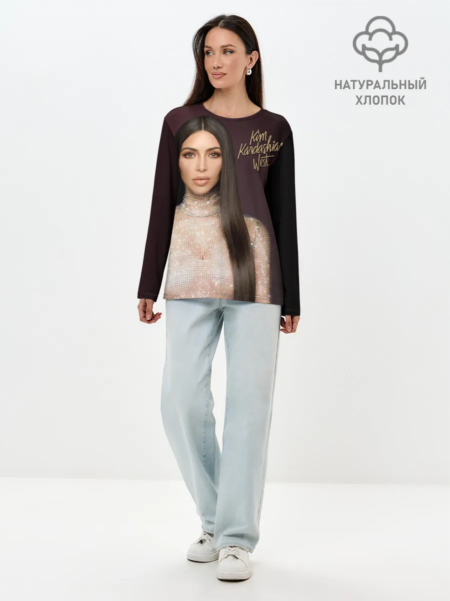 Лонгслив женский. Хлопок / Ким Кардашьян