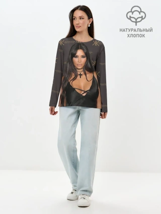 Лонгслив женский. Хлопок / Ким Кардашьян