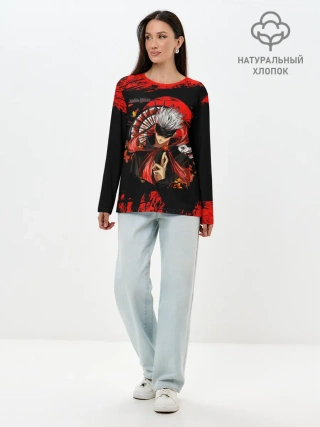 Лонгслив женский. Хлопок / Годжо Сатору Магическая битва