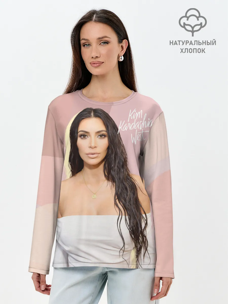 Лонгслив женский. Хлопок / Ким Кардашьян