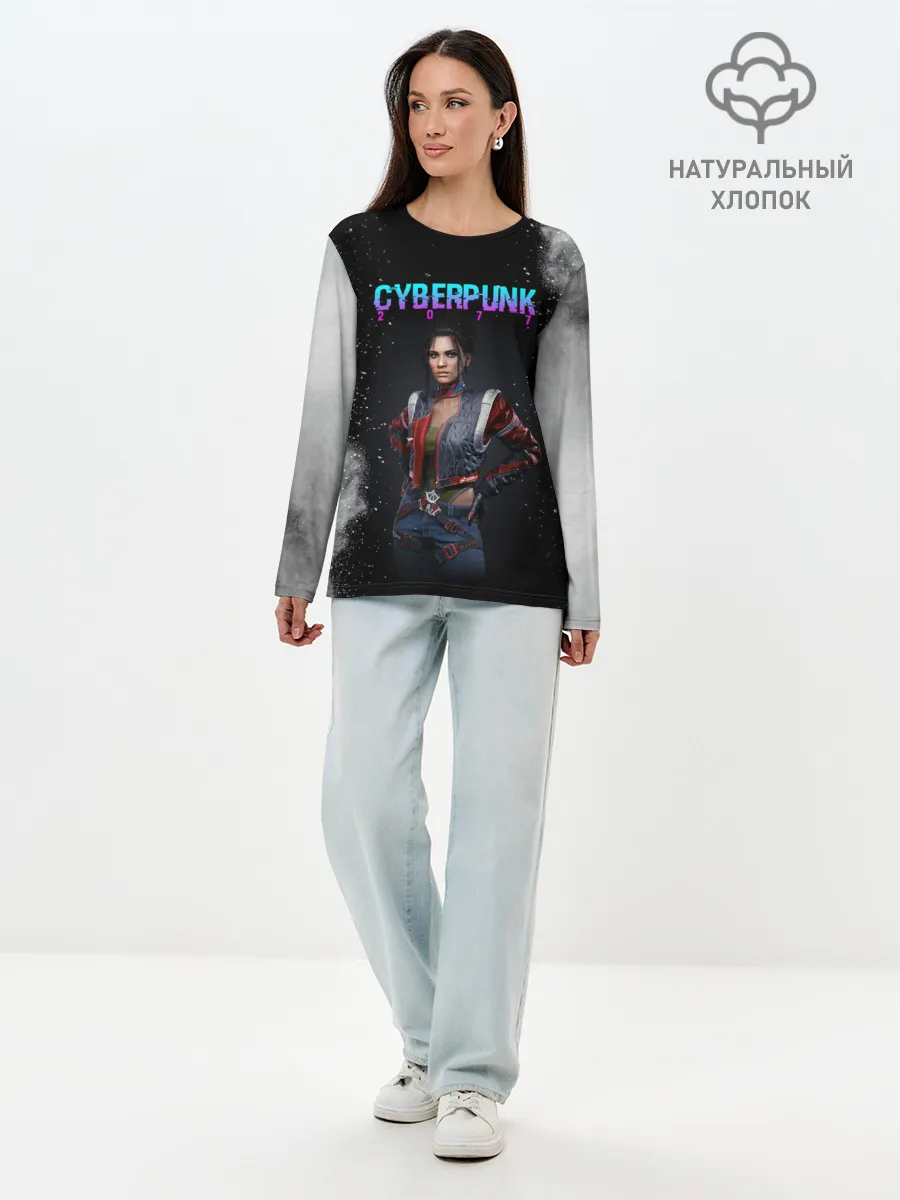 Лонгслив женский. Хлопок / Панам Палмер | КИБЕРПАНК 2077