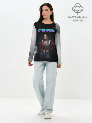 Лонгслив женский. Хлопок / Панам Палмер | КИБЕРПАНК 2077