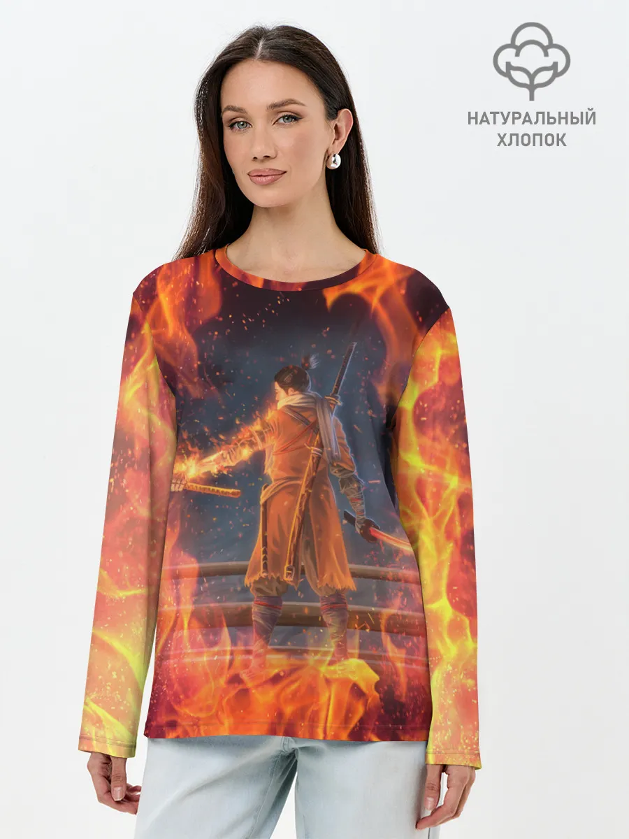 Лонгслив женский. Хлопок / Warrior | Sekiro shadows die twice