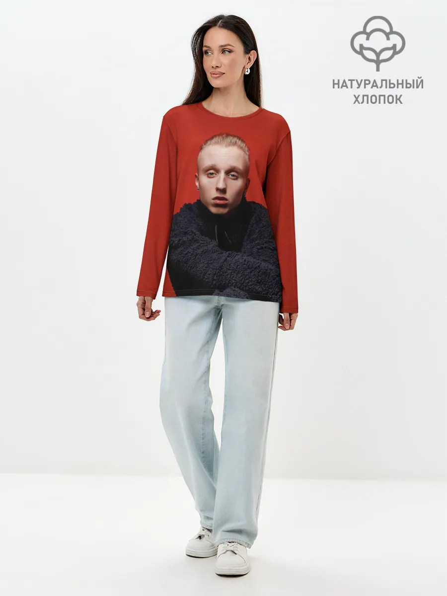 Лонгслив женский. Хлопок / Стильный Ти-Фэст